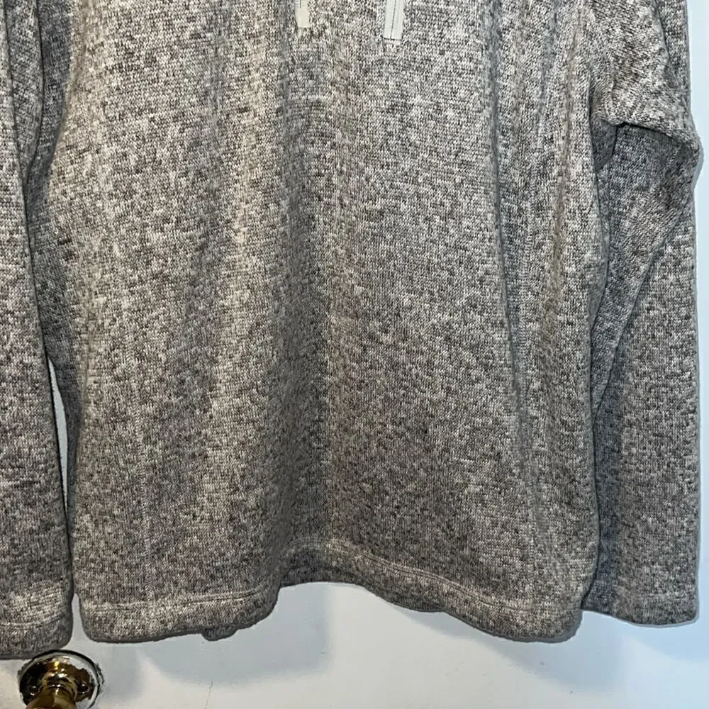 WOOLRICH Heather Gray 1/4 Zip Fleece Pullover Sweater-L